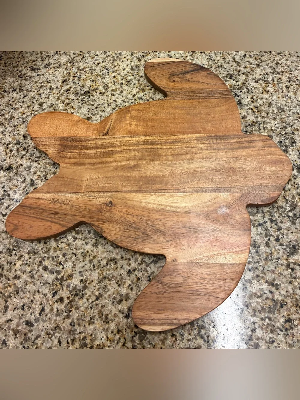New Boston International Acacia Wood Cutting Board Tray Sea Turtle Shape